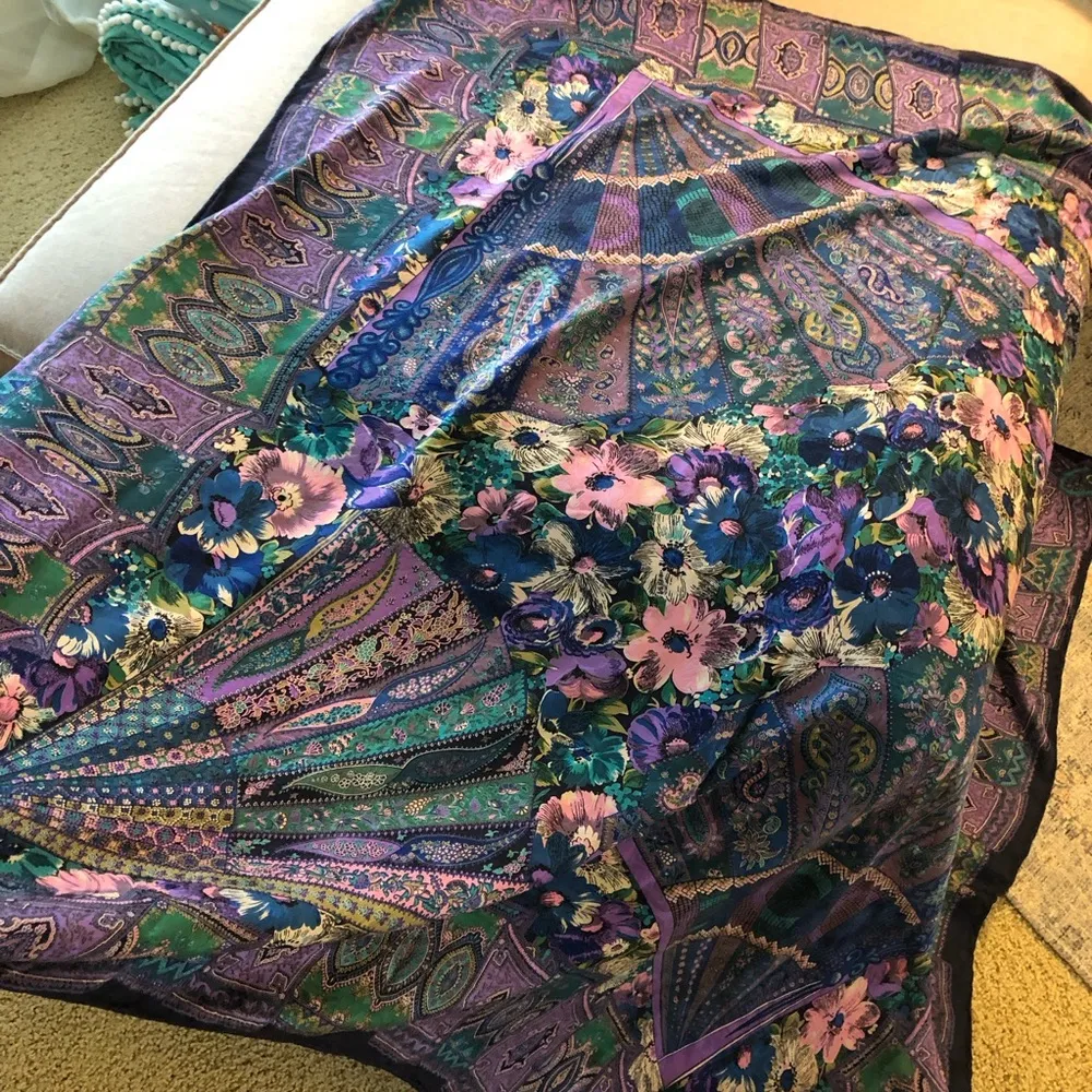 53” Square Italian Silk Scarf - Image 2