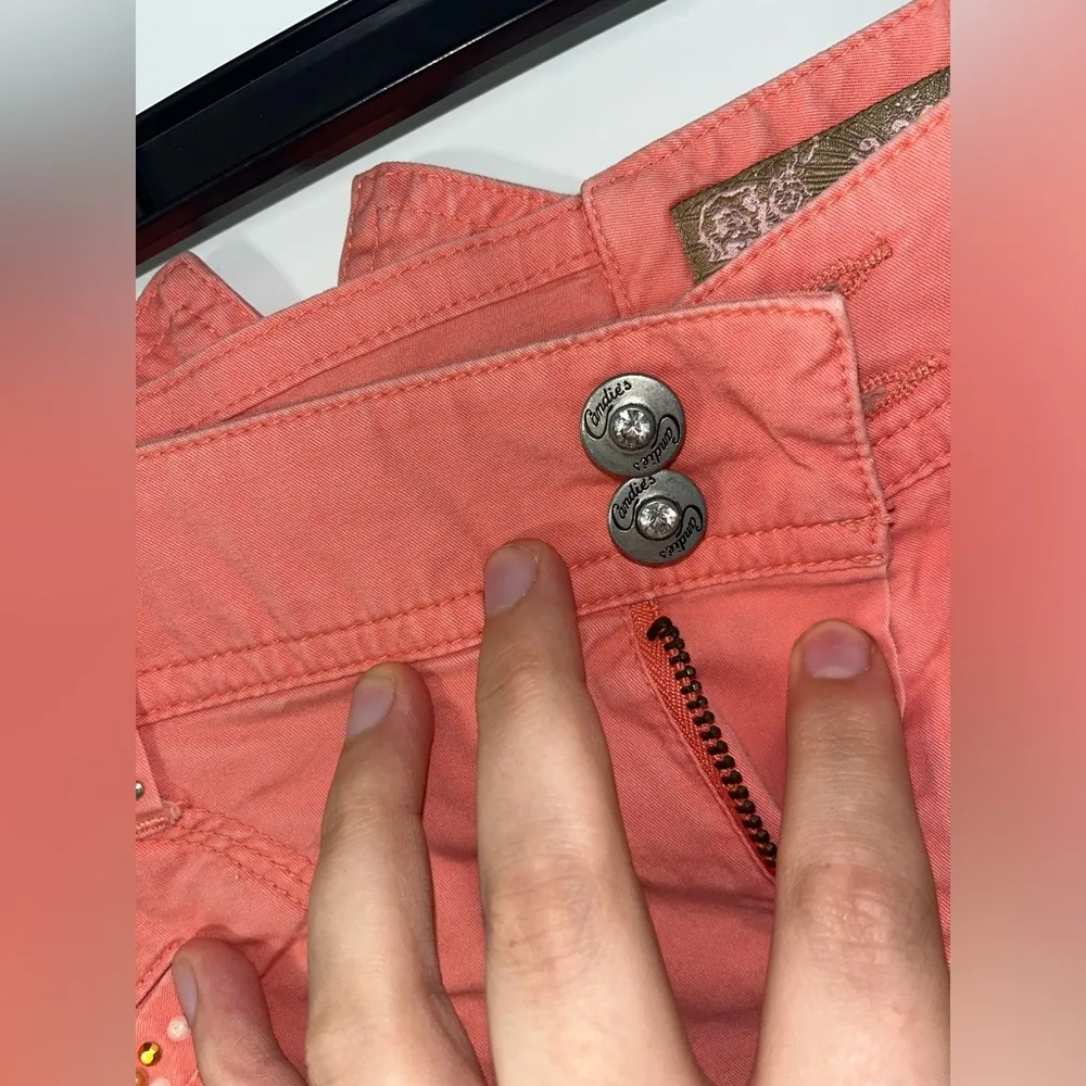 Candie’s Y2K Vintage Crystal Bead Lace Up Sparkle Cargo Utility StyleShorts Sz 9 - Image 11