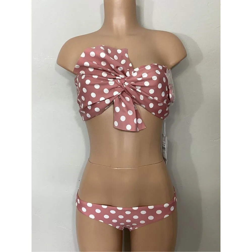 New..Pilyq Milly Dot bikini set.  D-cup/M-bottom. MSRP $169 - Image 8