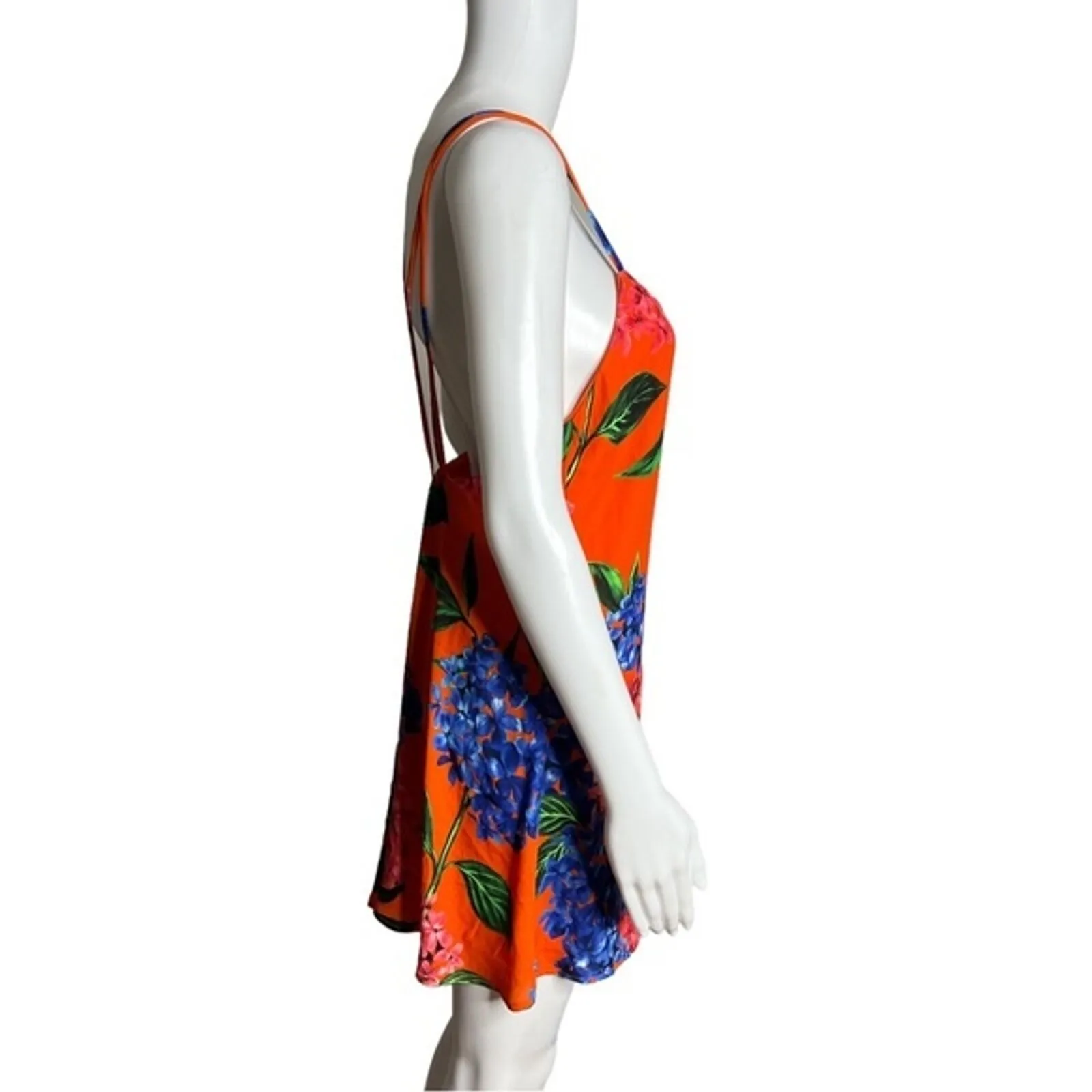 Show Me Your Mumu Dress Women XS‎ Orange Blue Floral Criss Cross Applesauce - Image 2