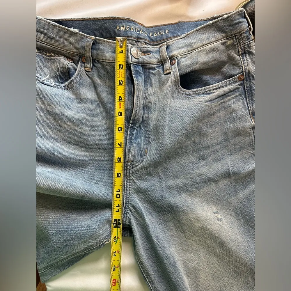 American Eagle Distressed High Rise 90's Boyfriend Women's size 12x-longJeans - Image 6