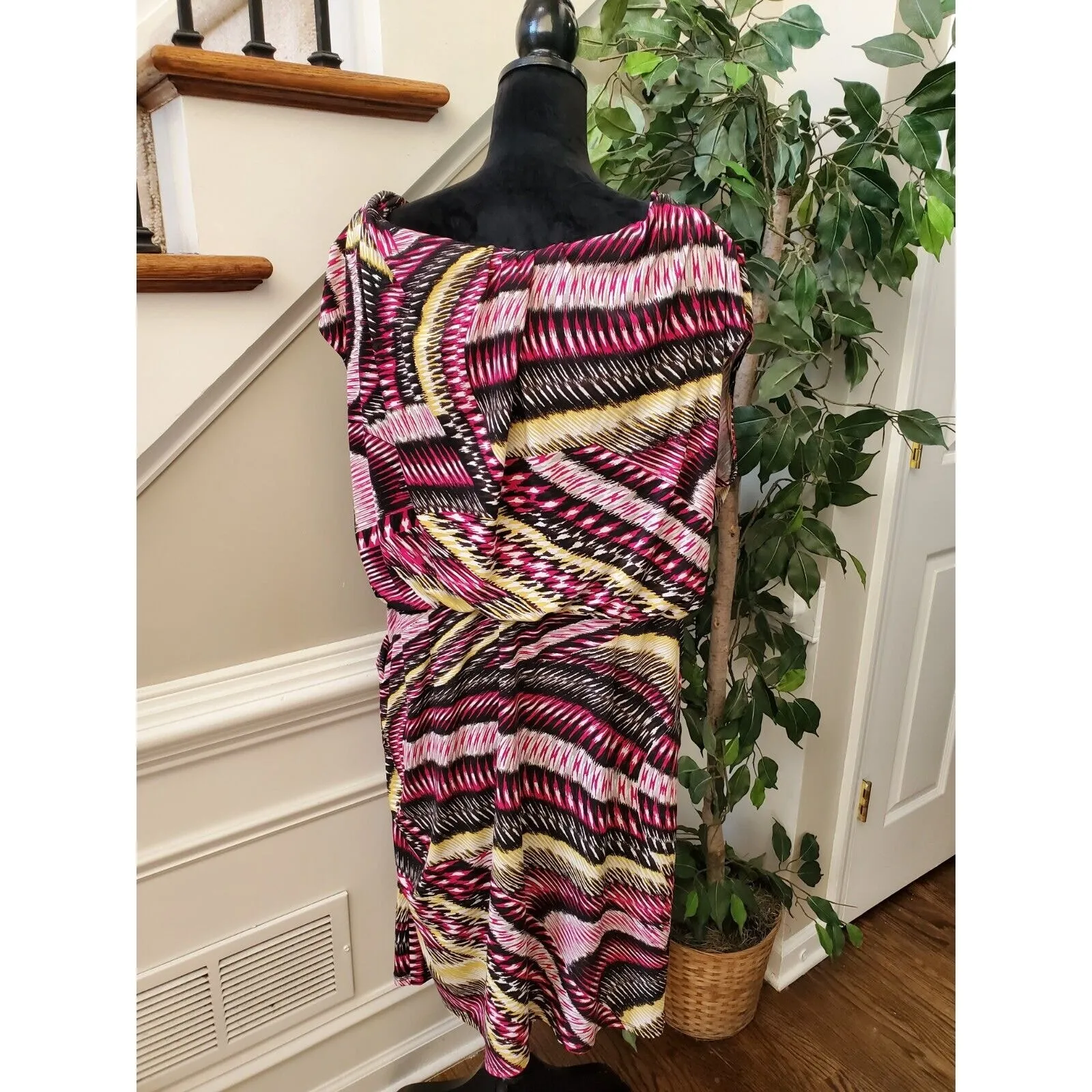 Alfani Women's Multicolor Polyester V-Neck Sleeveless Knee Length Dress Size 20W - Image 6