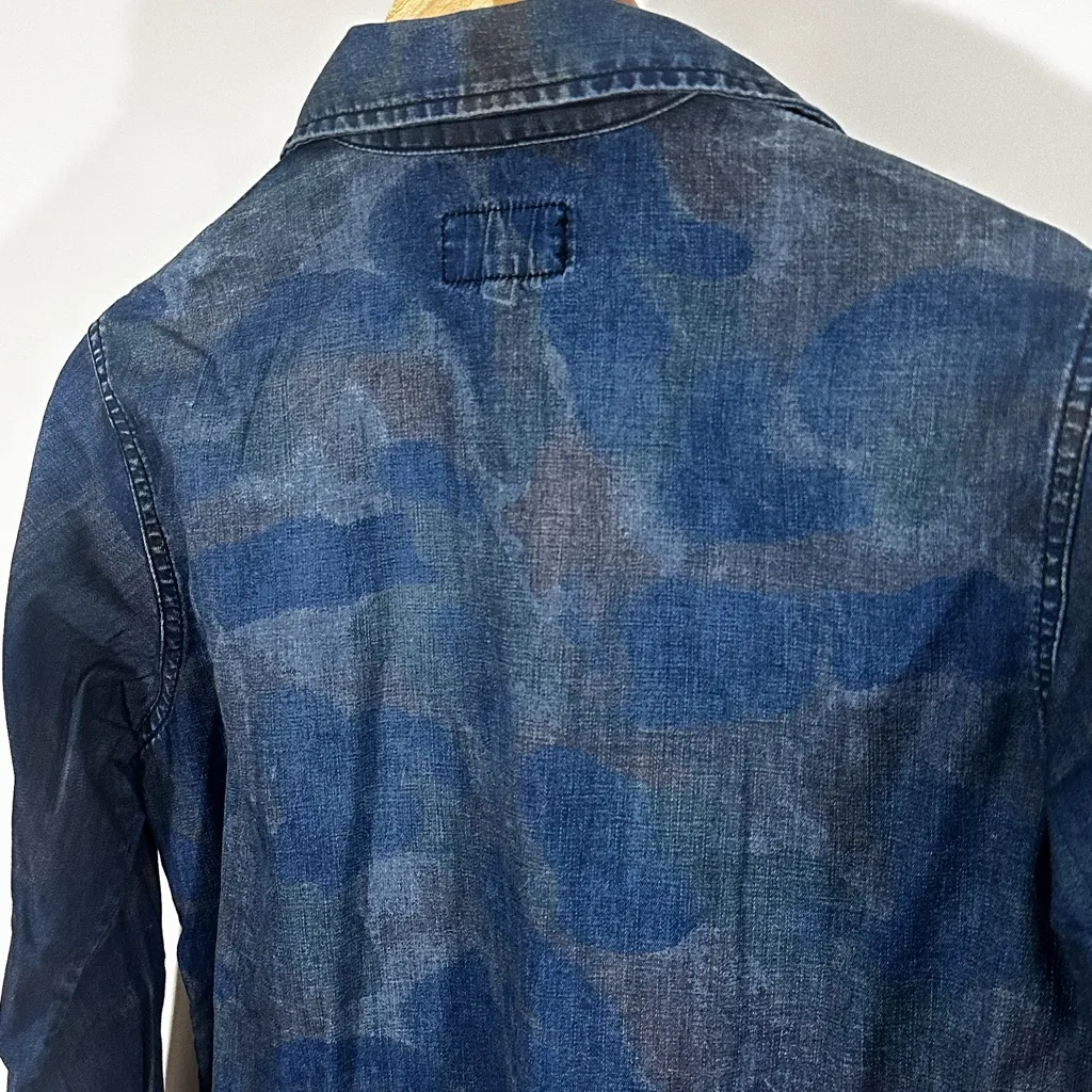 Current/Elliott Camo Denim Shirt XS/S – Grunge Western Workwear Americana - Image 2