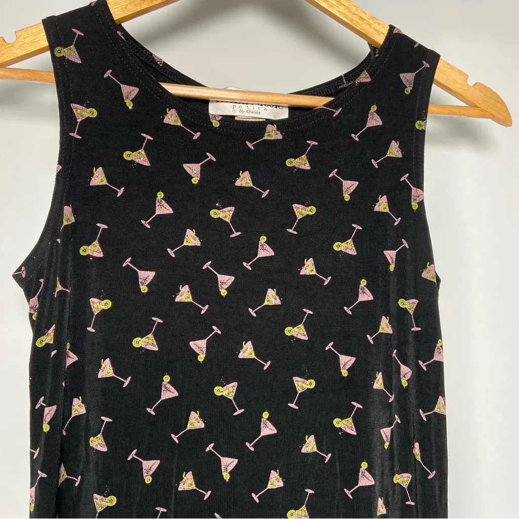 Vintage Ronni Nicole Black Martini Dress Elegant Y2K Whimsical Slinky 90s Size S - Image 2