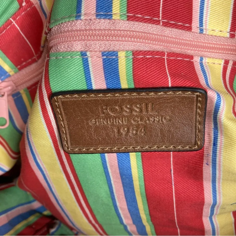 Fossil red canvas handbag - Image 7