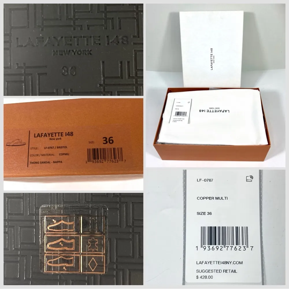 New York Bristol Flip Flop Sandals Copper Multi Size 36 EU NEW - Image 7