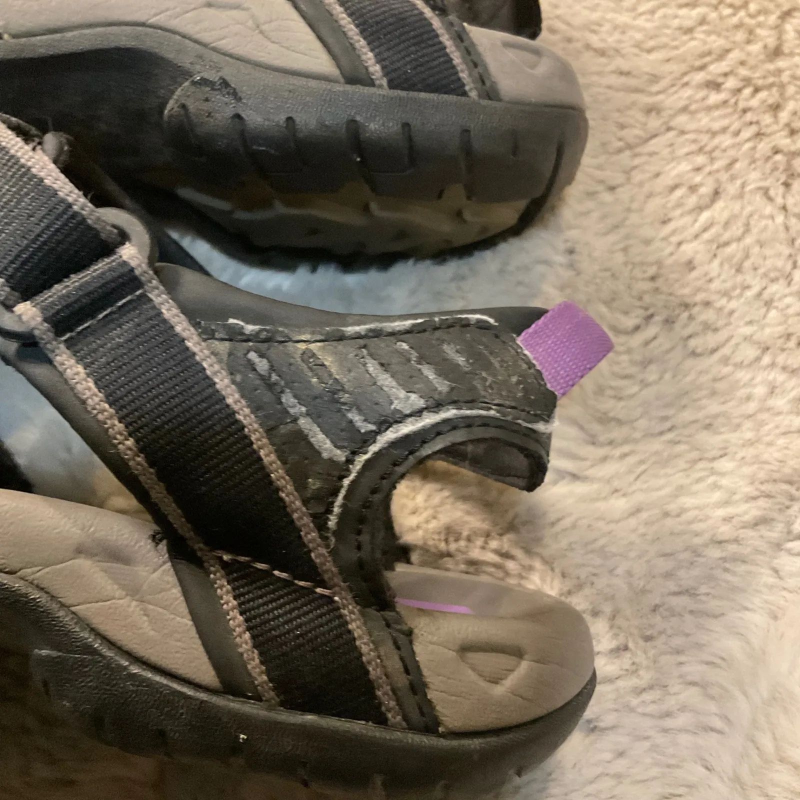 Teva Tierra Sport Sandals Size 8 Black Gray Purple Accent Hiking Water Womens - Image 6