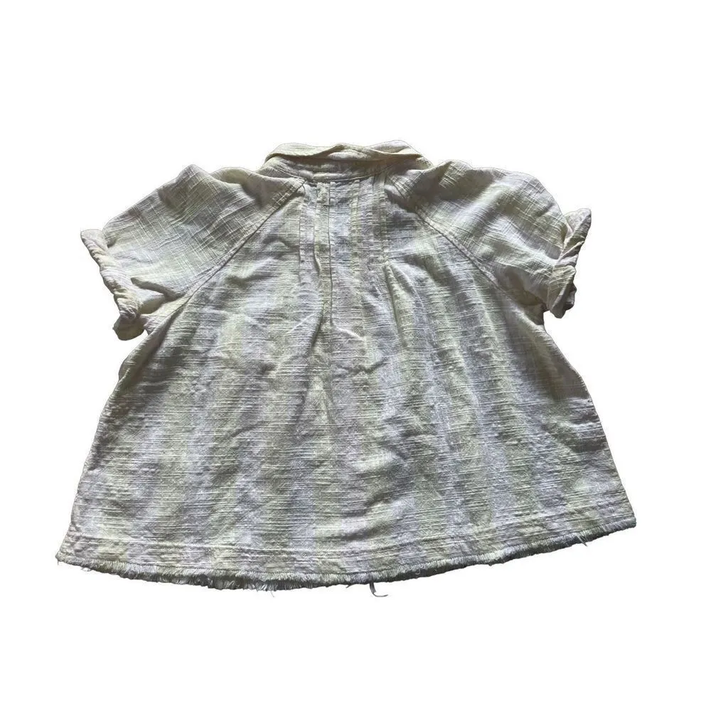 Free People We the free First Light Yellow Away at Sea Striped Frayed he… - Image 8