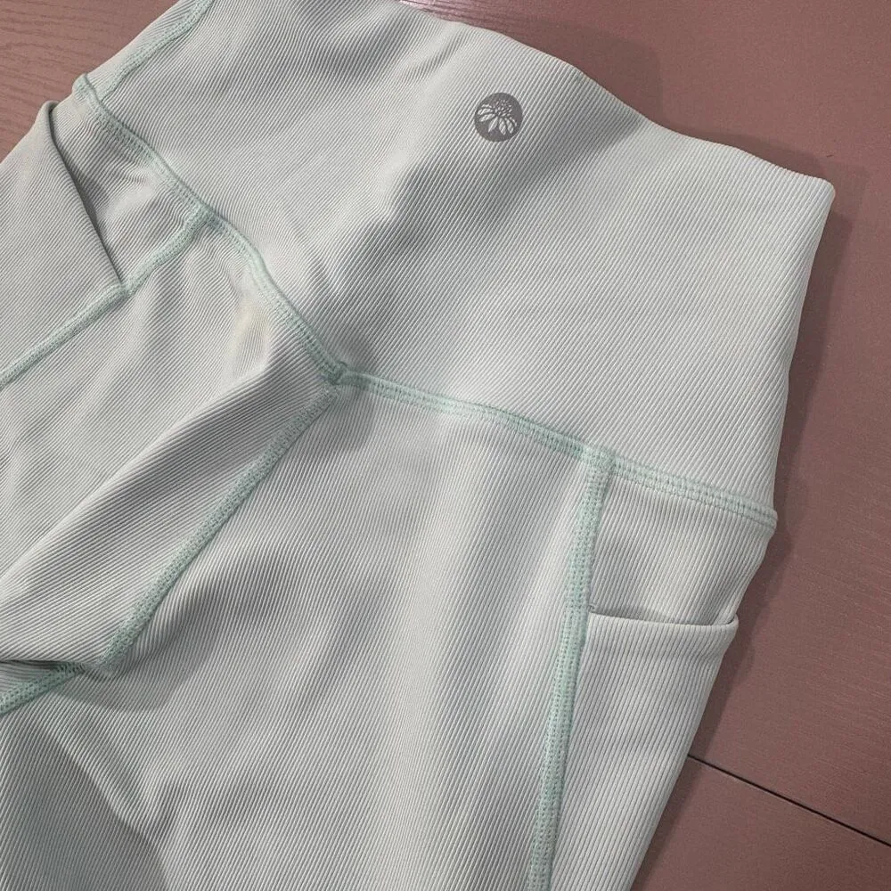 Senita Light Blue Ribbed Biker Shorts XS - Image 3