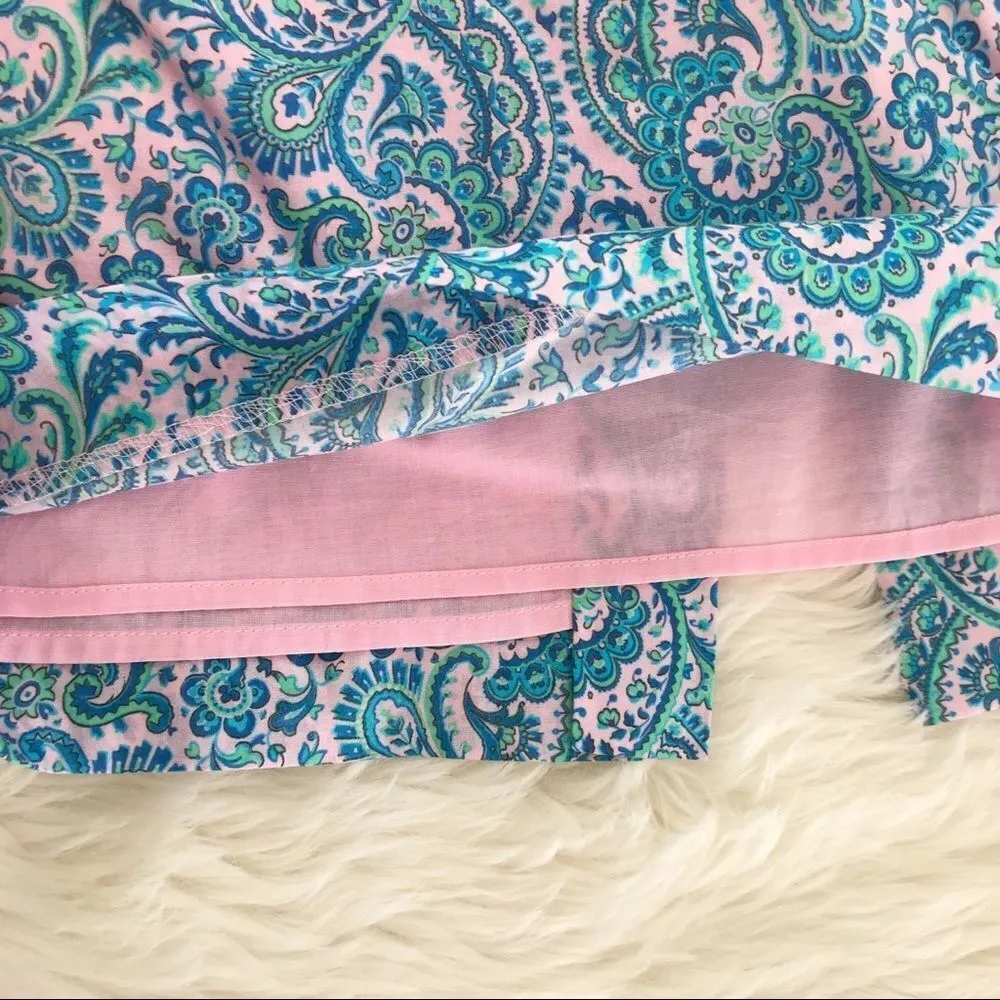 ANTONIO MELANI Blue Paisley‎ Pencil Skirt Belted Tie Waist Liberty London Size 2 - Image 6