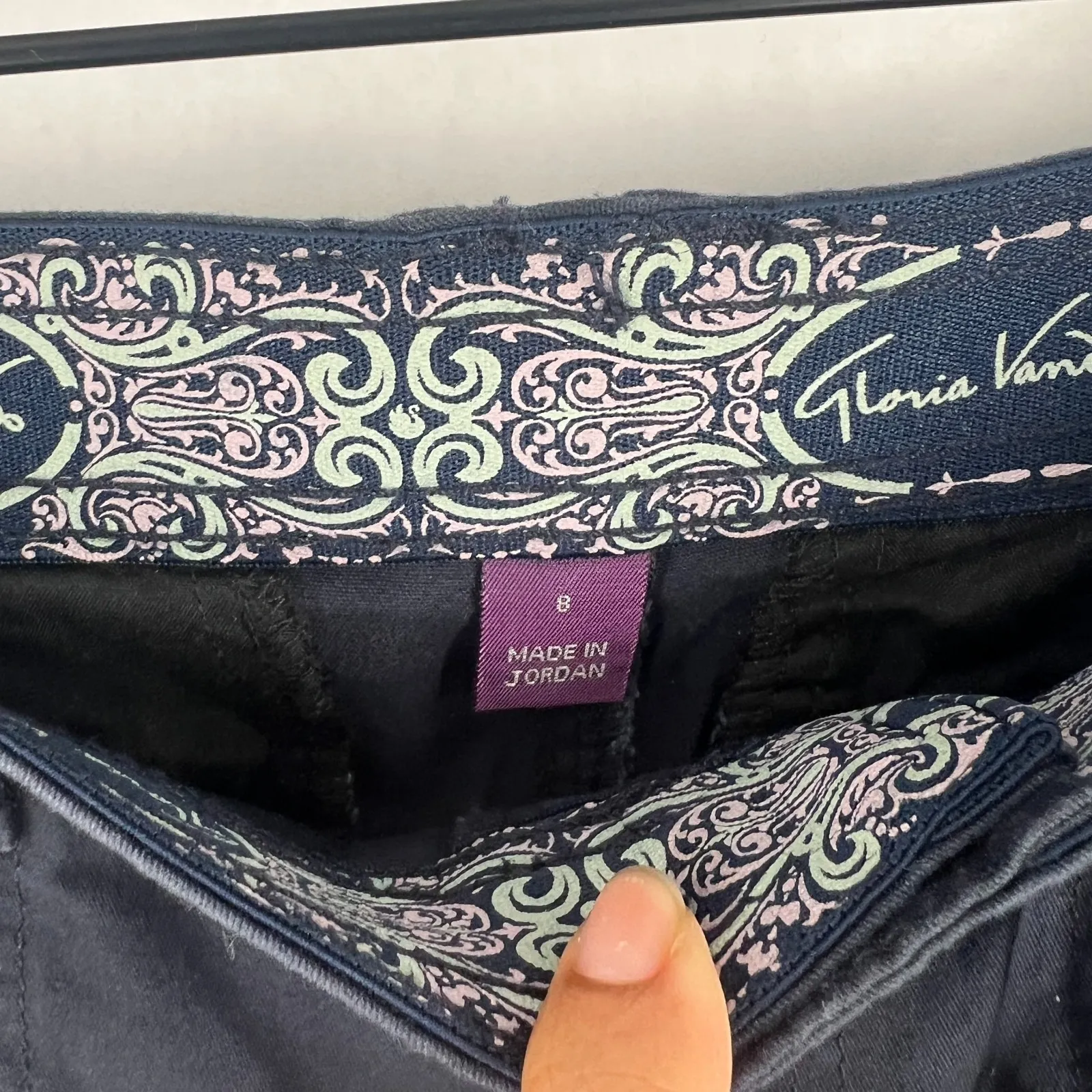 Gloria Vanderbilt Ankle Pants Womens 8 Navy Blue Cotton Stretch Straight Leg - Image 5