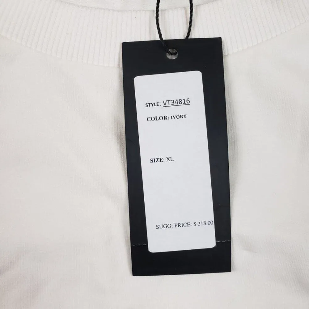 NWT Vertigo Ivory Snap Button Long Sleeve Pullover Top Women's Size XL - Image 7