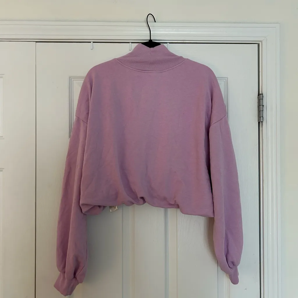 Anthropologie Pilcro Funnel-Neck Bubble-Hem Pullover lavender size L - Image 5
