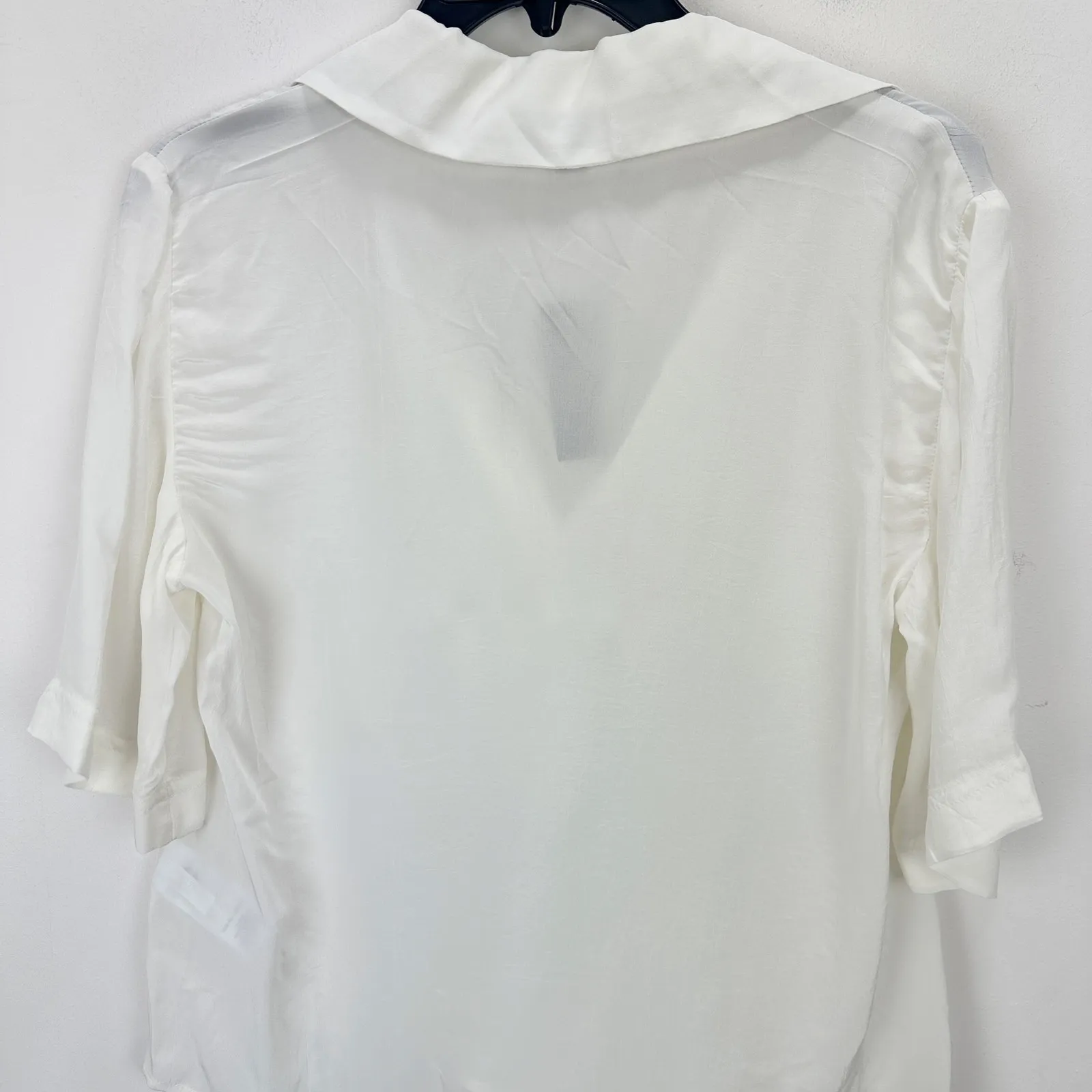 J.Crew Bungalow Popover Top Crepe De Chine Viscose Minimalist Ivory XS NWT - Image 7