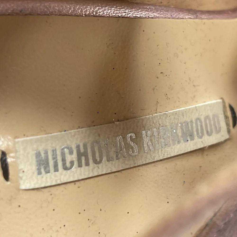 new Nicholas Kirkwood 𖤐 Peep Toe Platform Stilettos Sandal Heels 𖤐 Pink Suede Size 7.5 - Image 13