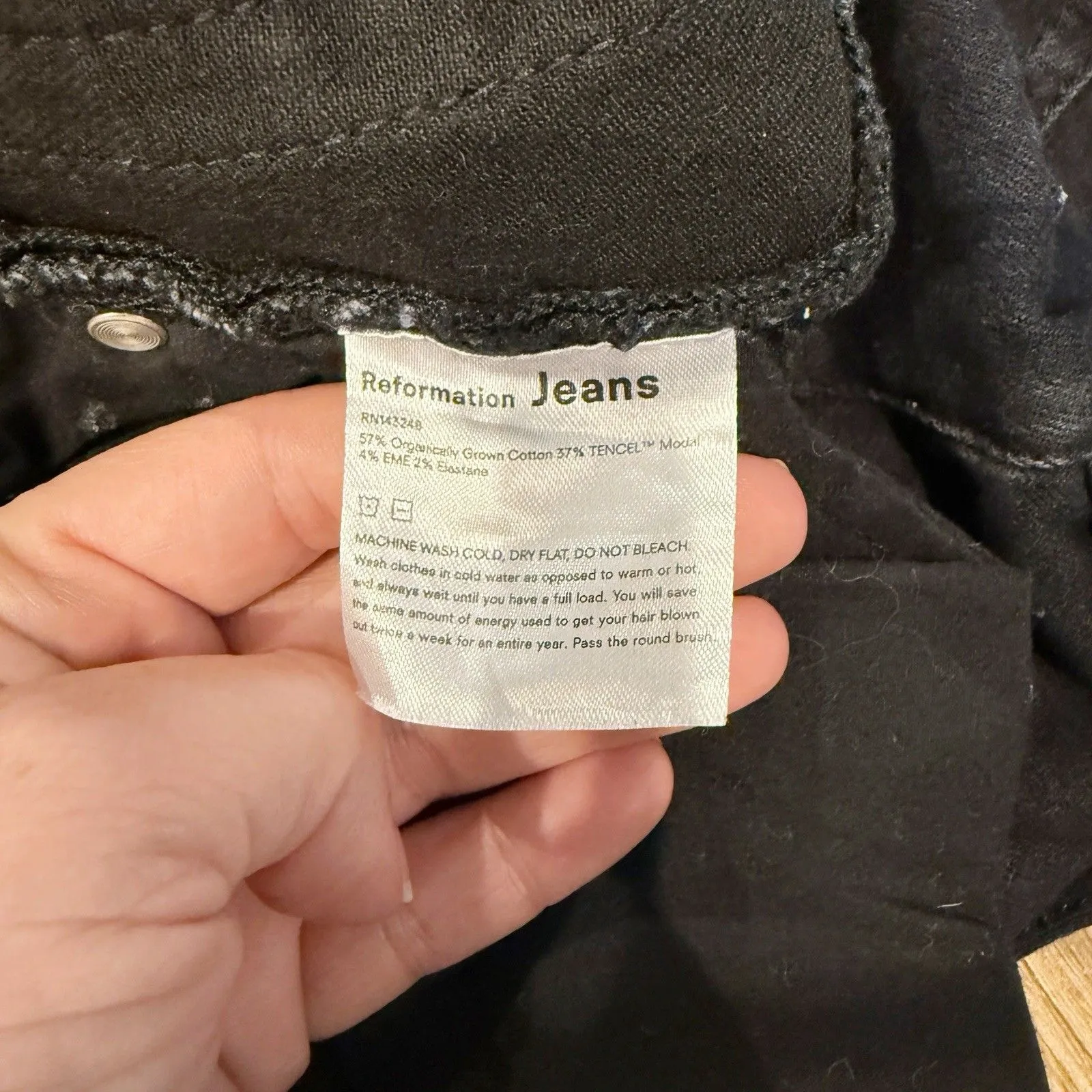 Reformation Womens Black Skinny Jeans Size 30 Organic Cotton Stretch Distressed - Image 10