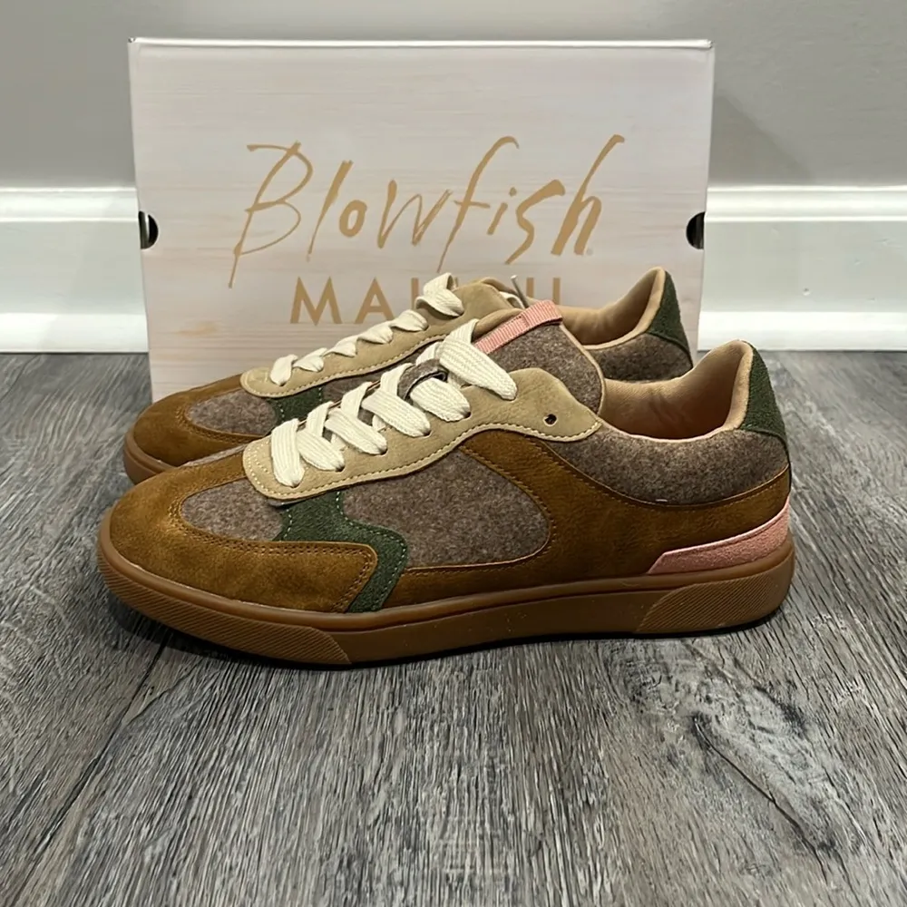 Blowfish NIB Malibu Women’s Tastic Lace Up Sneaker Whiskey Flannel Multicolor 7 Tan - Image 10