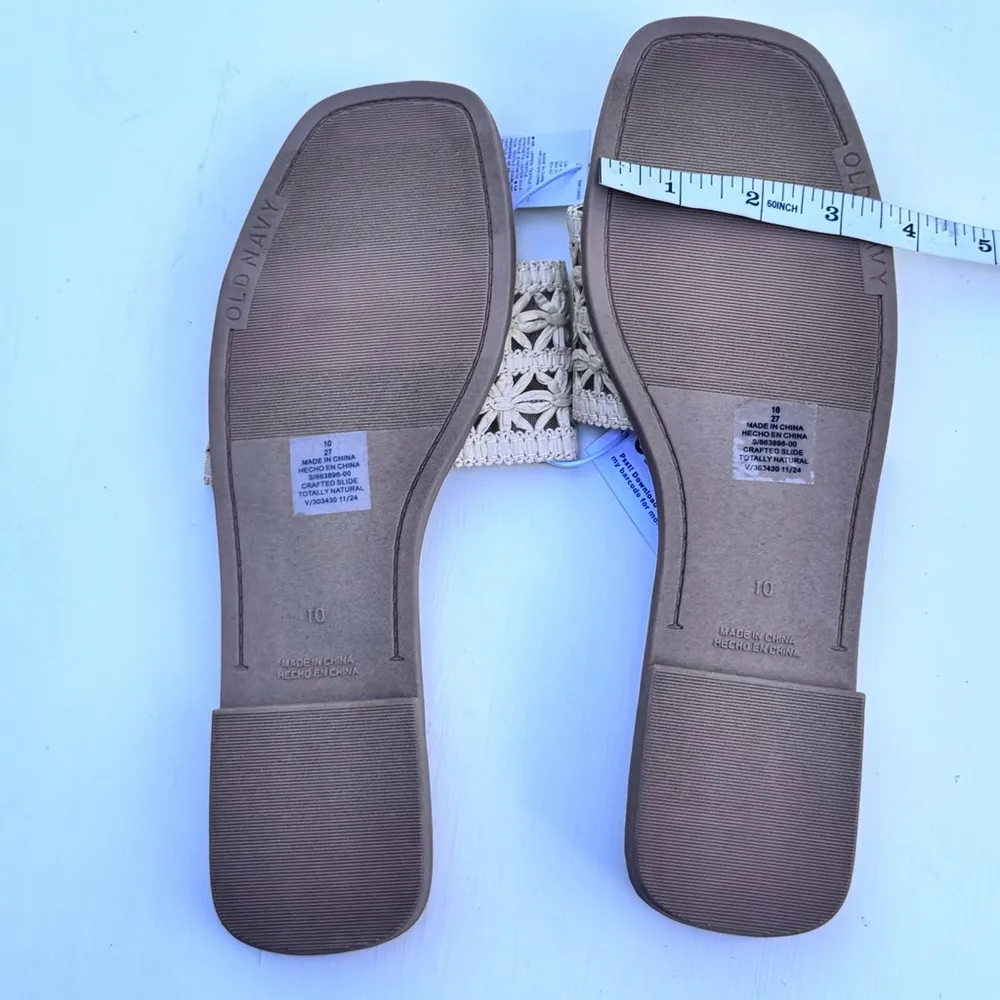 Old Navy Women's Crafted Flower Design Totally Natural Slip On Sandals Sz 10 - Image 8