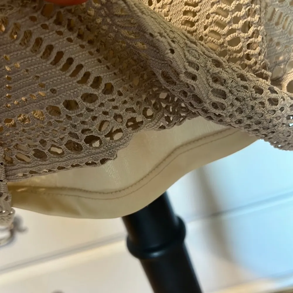 Strapless Dress Khaki Lace A Byer Womens M New Mini - Image 10