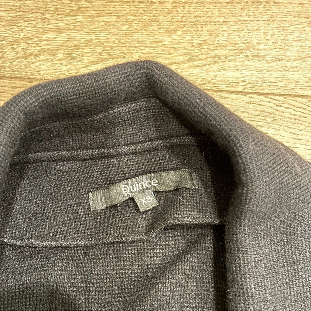 Quince Women’s 100% Organic Cotton Knit Blazer Open Front Black Size XS - Image 3