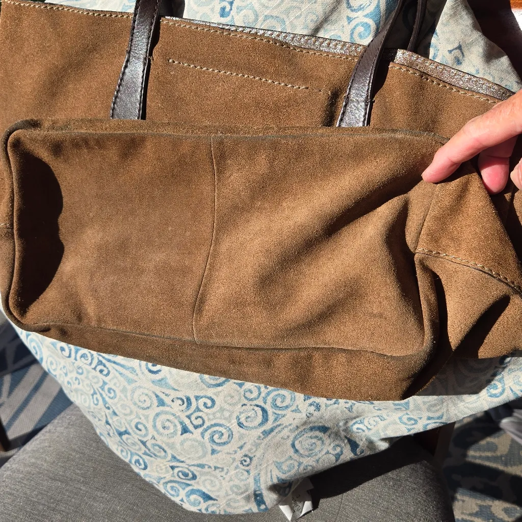 Suede Loxwood Le cabas Parisien Bag Purse Tan - Image 6