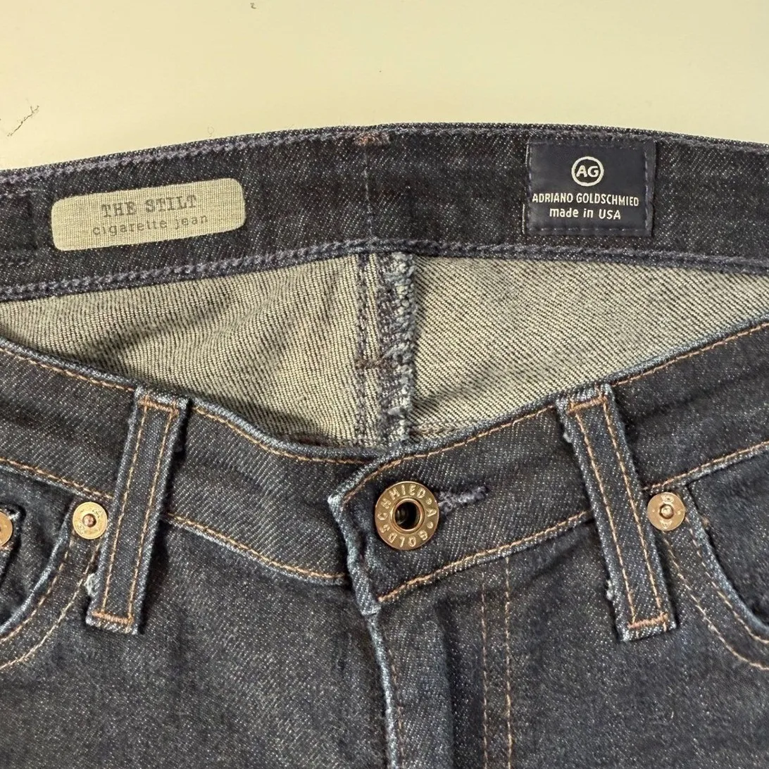AG‎ Adriano Goldschmied The Stilt Cigarette Jeans Dark Wash Women's Size 28R - Image 5