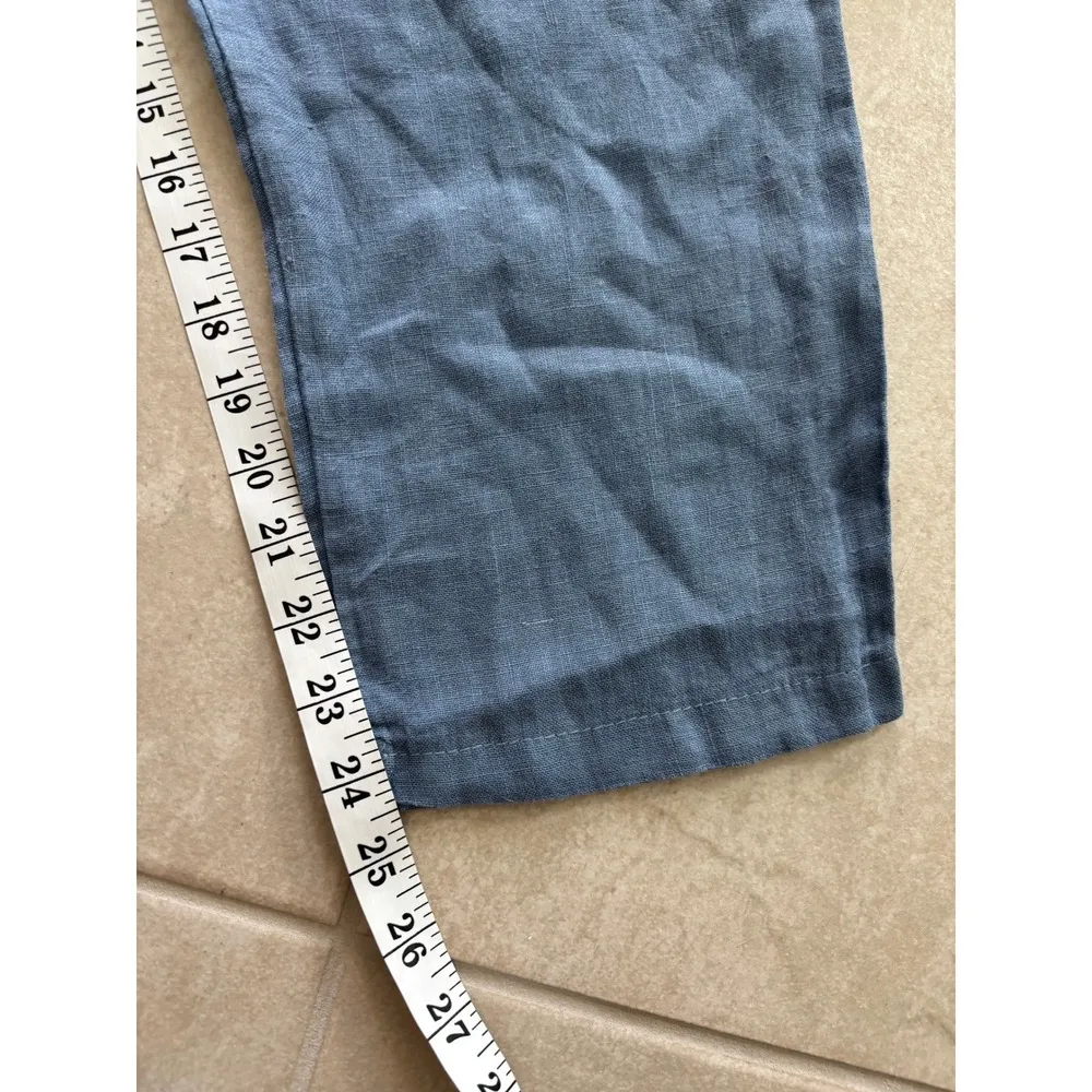Kaktus Pants Womens Large Blue Linen Italy Lagenlook Boho Coastal Beachy Capsule - Image 8