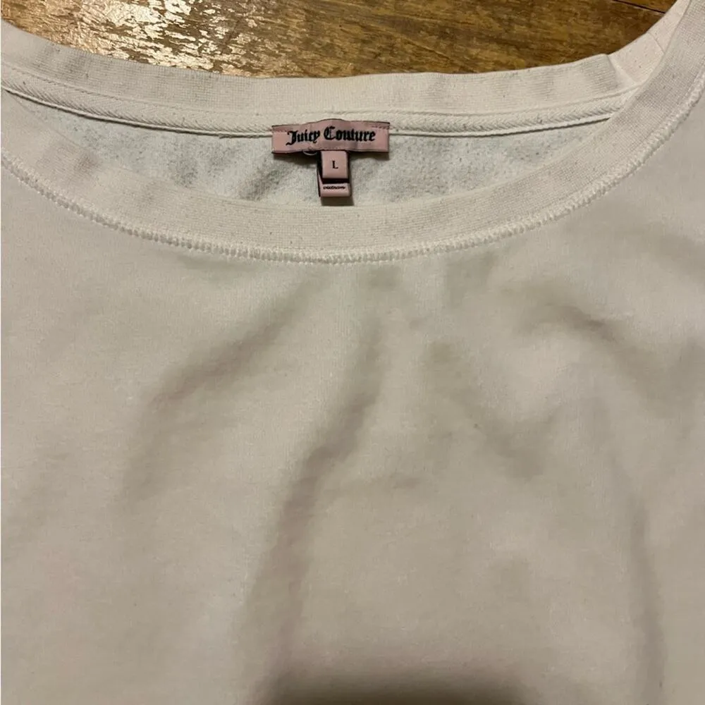 Juicy Couture  white velour/terry cloth pullover large - Image 4