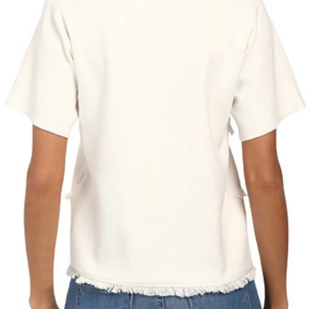 NWOT Kate Spade beautiful black chunky knit fringe stripe sweater top - Image 11