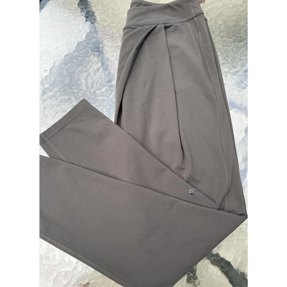 Lululemon Pants Women's Size 6 Asymmetrical Faux Wrap Front Slouchy Brown - Image 12