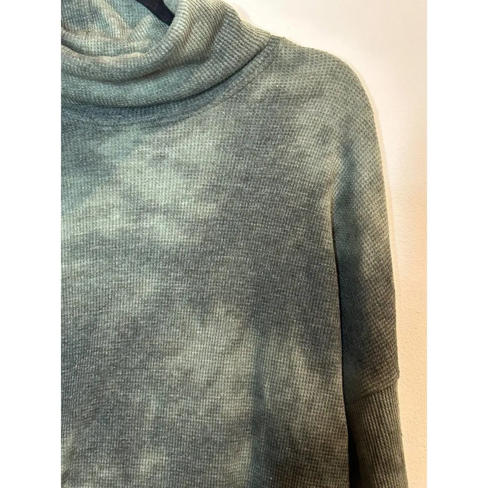 Michael Stars Tie-Dye Turtleneck Ribbed Sweater Comfy Loungewear Thermal Sz XS - Image 5