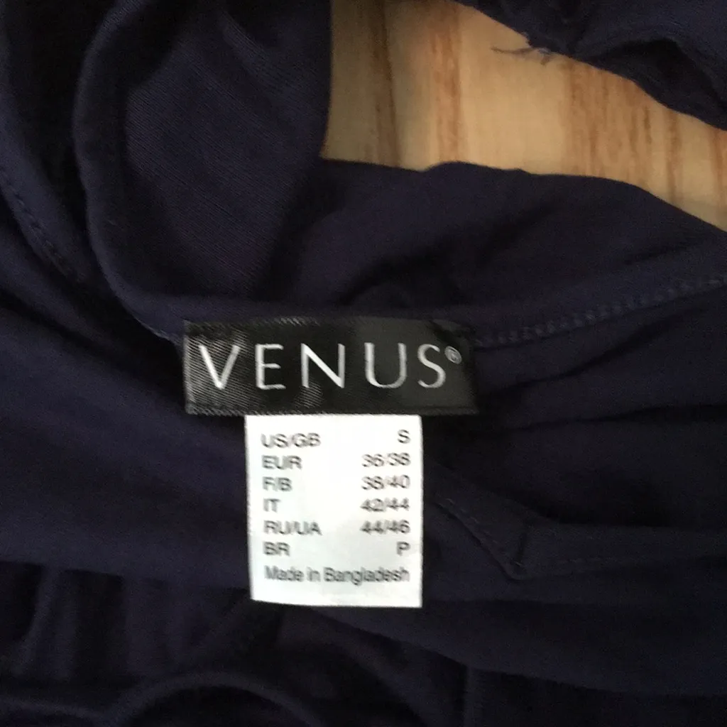 B10 New Womens Venus Ruched Tie Up Dress Lightweight Soft Navy Size Small - Image 8