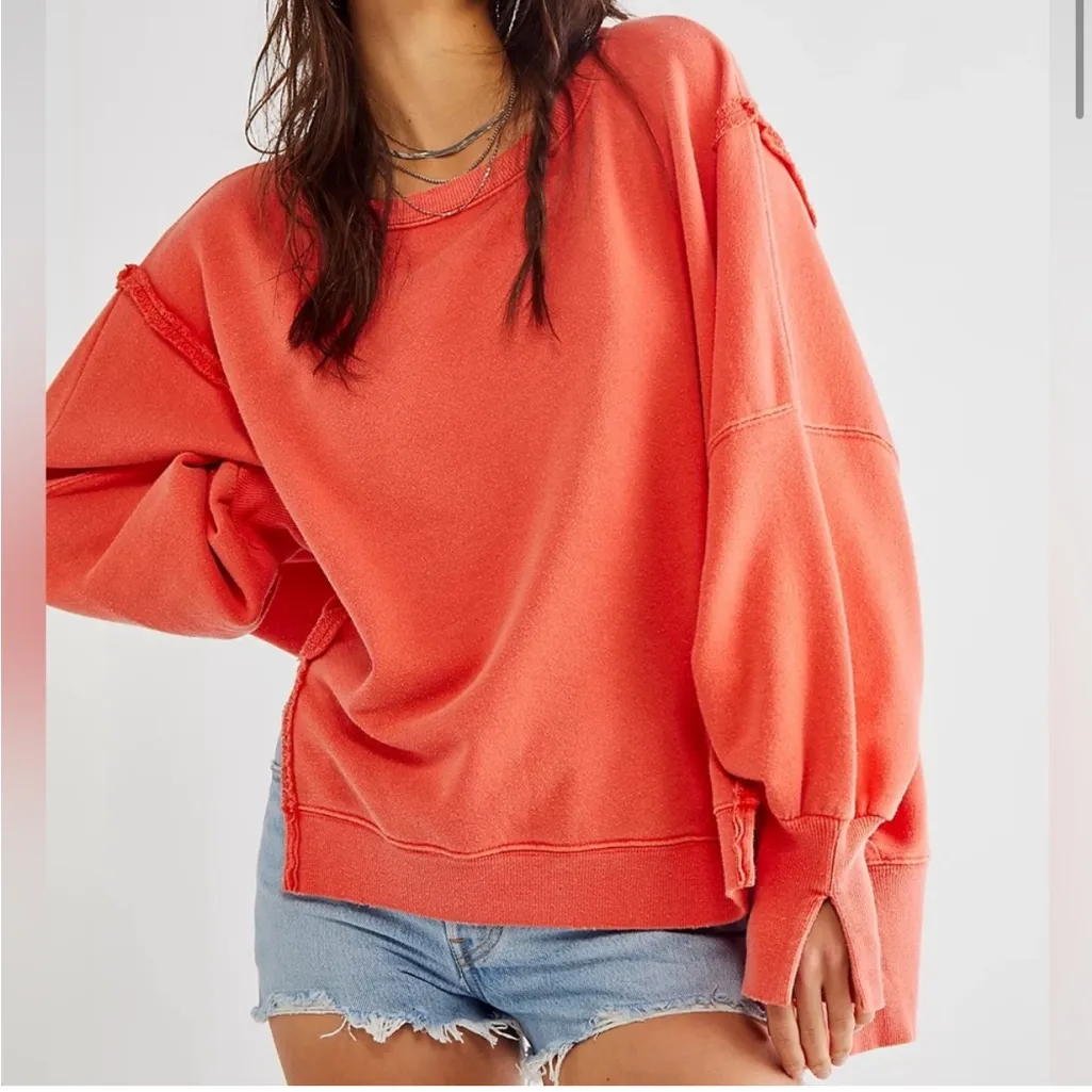 Free People We The Free Camden sweatshirt in Scarlett Sun - Image 2