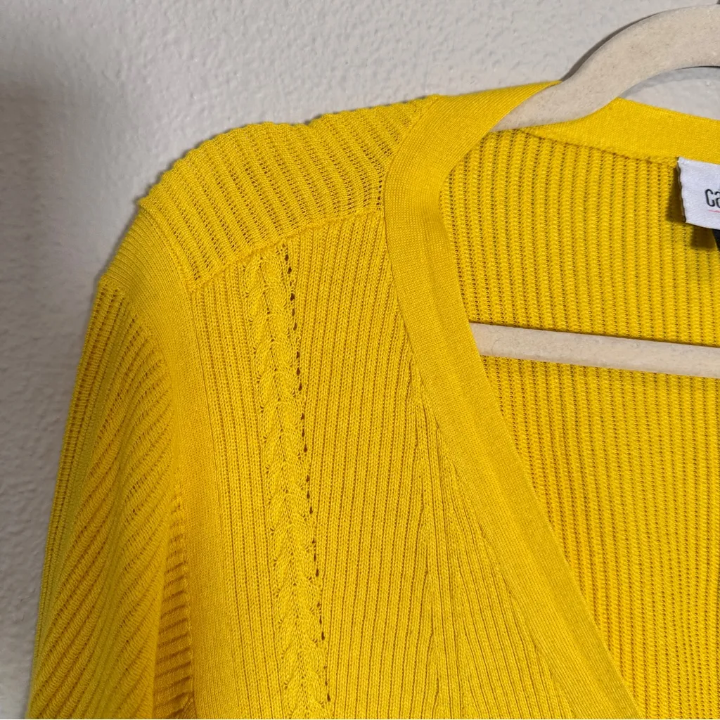 Cabi Yellow Oversized Cardigan Sweater Womens M Casual Fall Preppy Slouchy - Image 9