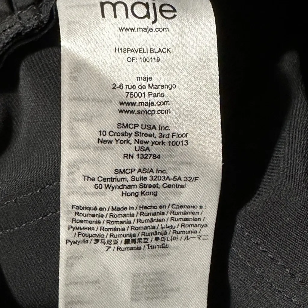 Maje Paveli Zippered Cuffs PVS Black Ankle Pants NWT Size 34/0/XS Mid Rise - Image 15