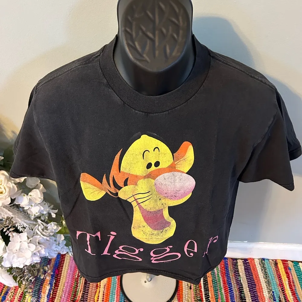 90s Tigger Spellout Tee Shirt Winnie the Pooh Book Vintage Black Small - Image 2