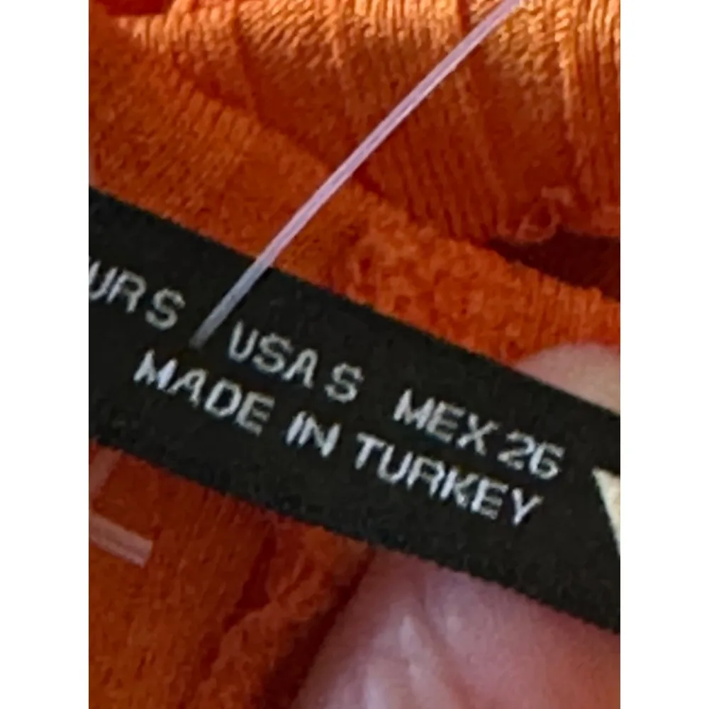 Zara Bodycon Dress Crisscross Back Ribbed Knit Sleeveless Orange S - Image 4