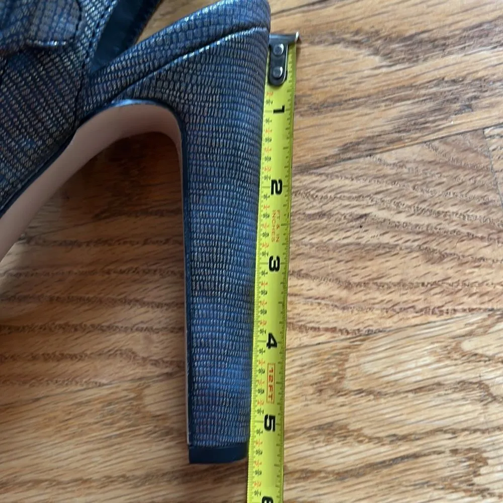 Madden Girl Ankle Rollo Platform Stiletto 5” Golden Metallic/ Black Heels-9.5 - Image 14