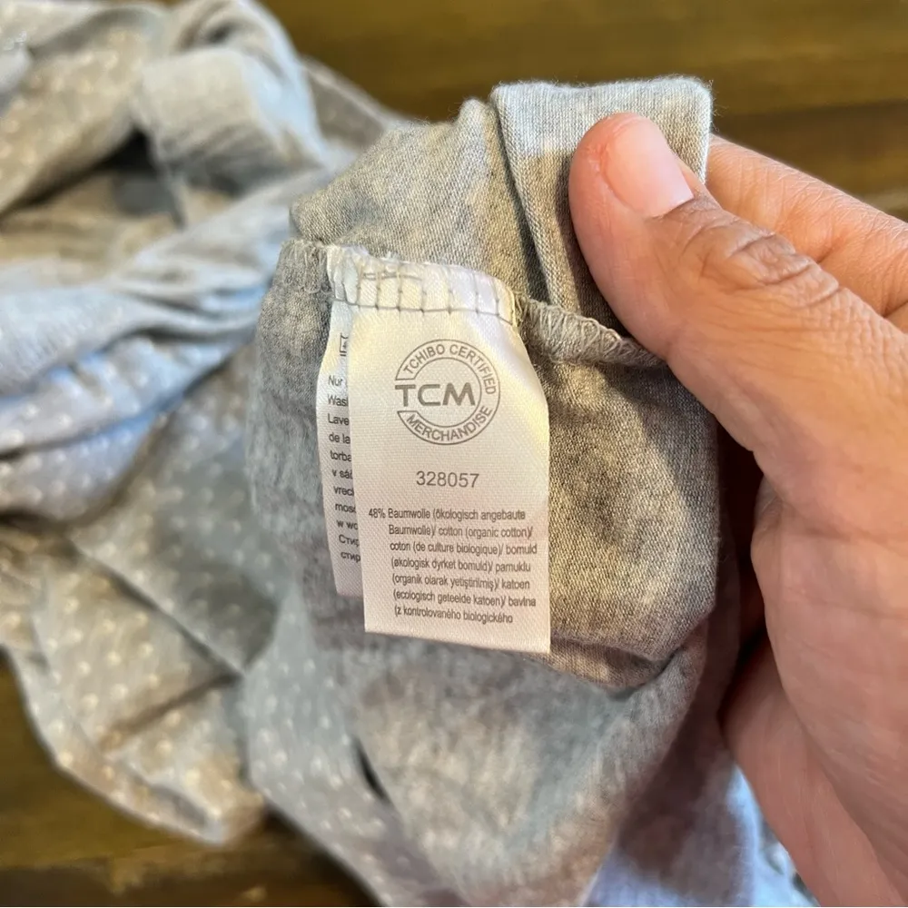 Body by TCHIBO Polk A Dot Dress Sleep Gown Gray Soft Cozy Loungewear Night Size undefined - Image 4