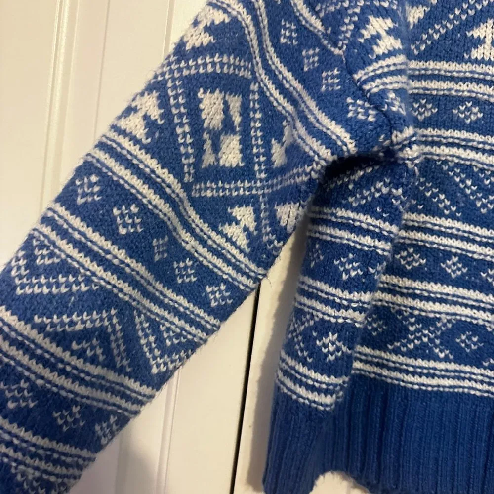 Fair Isle Drift Sweater Blue Ski Winter S - Image 7