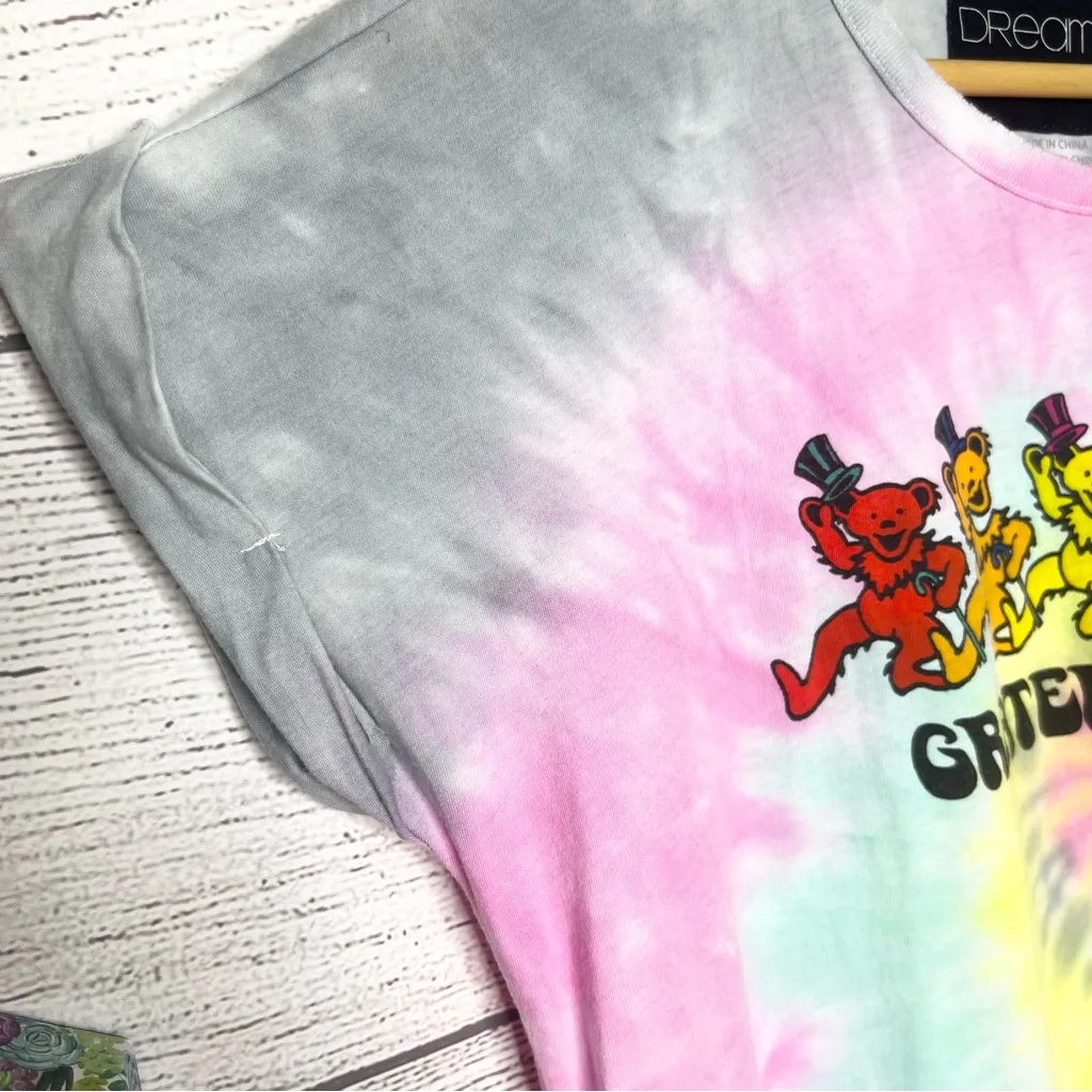 Grateful Dead Dancing Bears Rainbow Tie Dye T-Shirt Size Small - Image 6