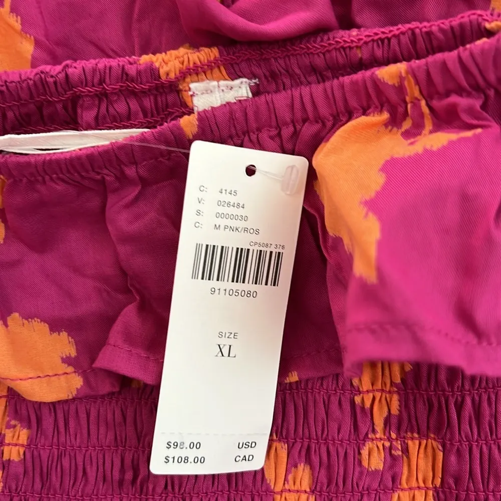 Anthropologie Smocked Off The Shoulder Printed Dress NEW XL - Image 3