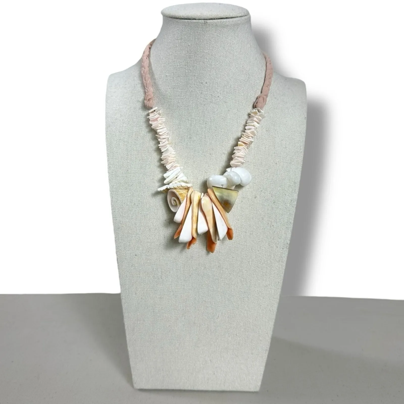 Free People Ariana Ost Bohemian Beachy Retro 70s Shard Spike Shell Necklace NWT - Image 8