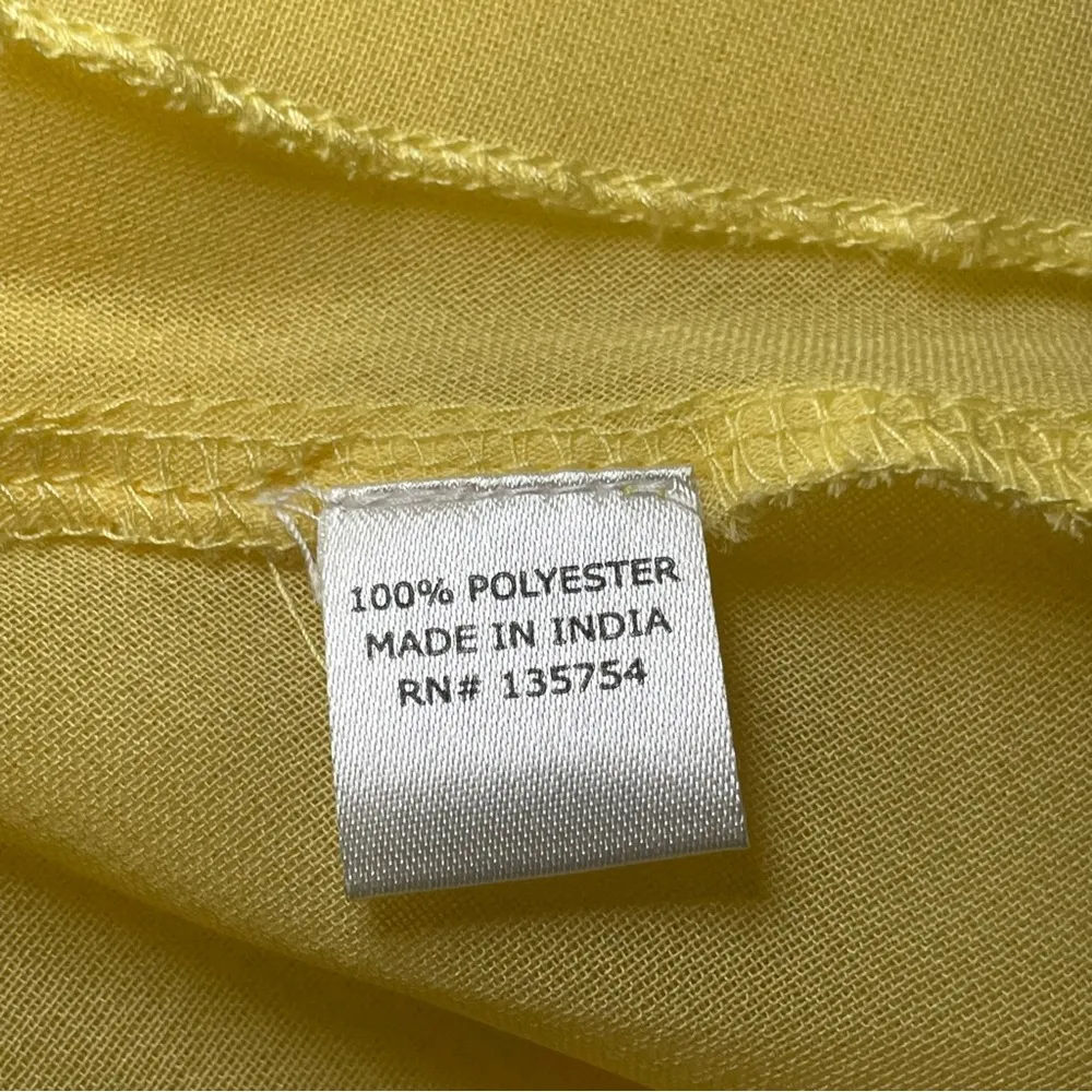 Young Threads Butter Yellow Embroidered Chiffon Sleeveless Blouse Fairy Medium - Image 6