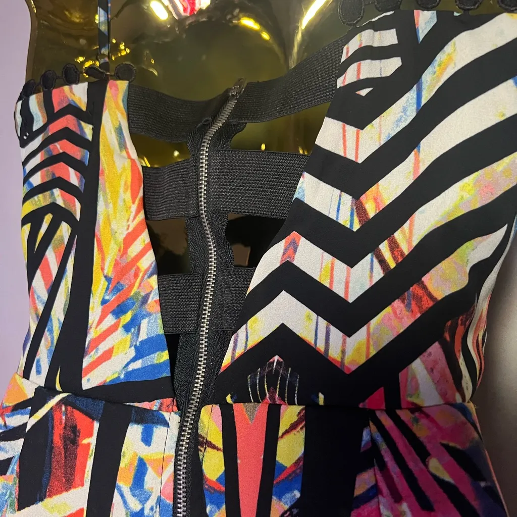 Material girl colorful summer romper size M - Image 4