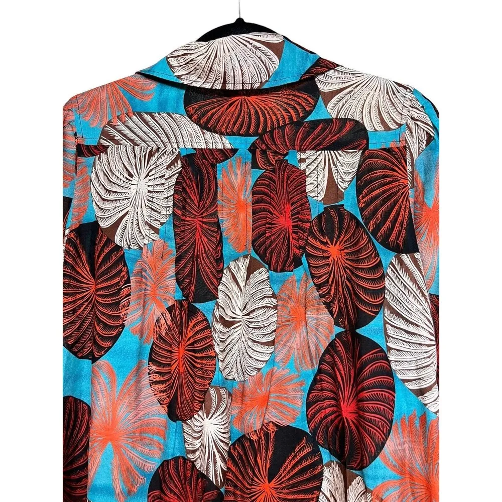 Diane Von Furstenberg Silk-Blend Botanical Dress/ Swim Suit Cover Up Size 8 - Image 3