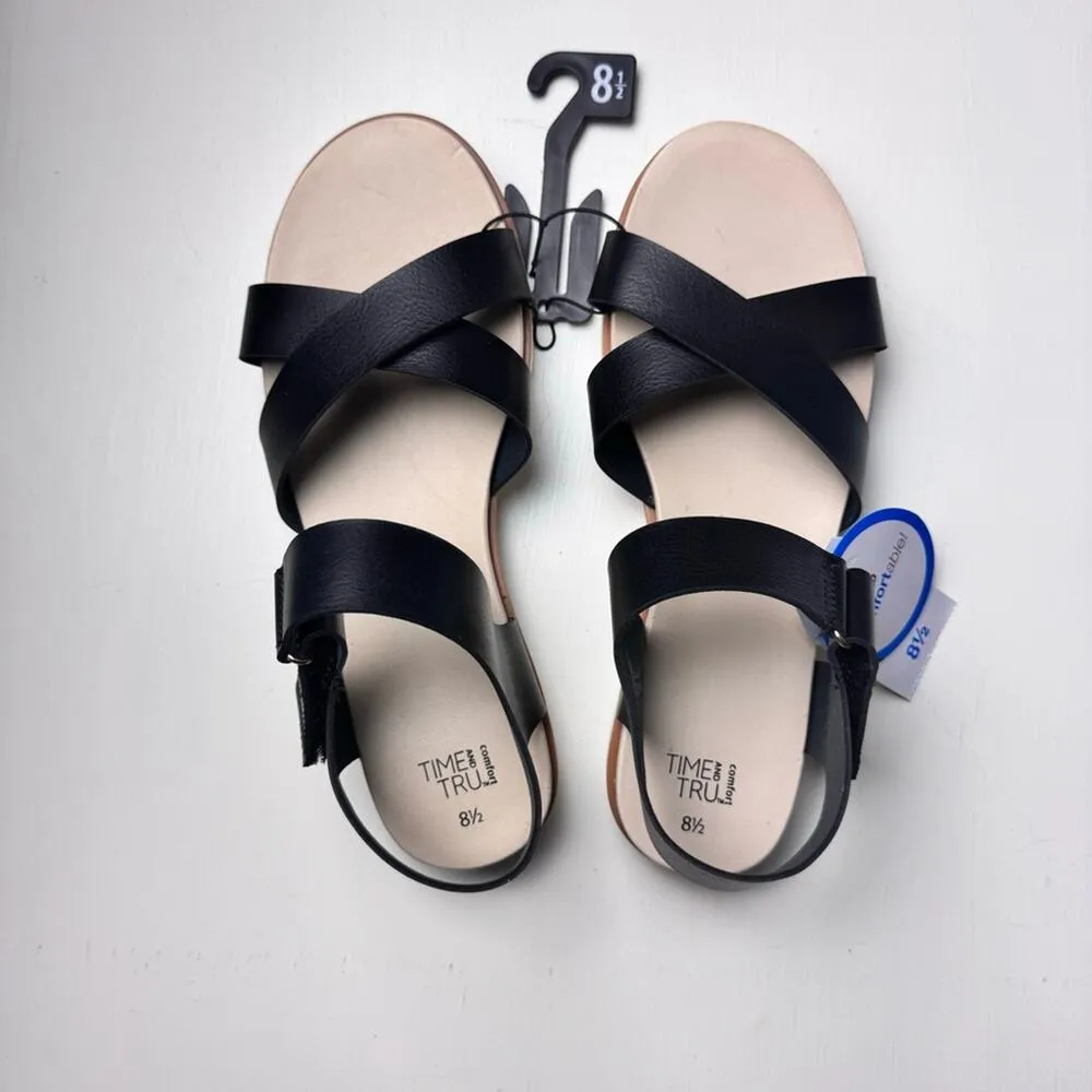 Time and Tru Adjustable Ankle Strap So Comfortable Black Sandals Sz 8.5 NWT - Image 3