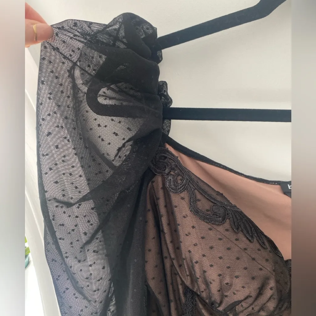 Bebe Lace Trim Black Bodysuit - Image 9