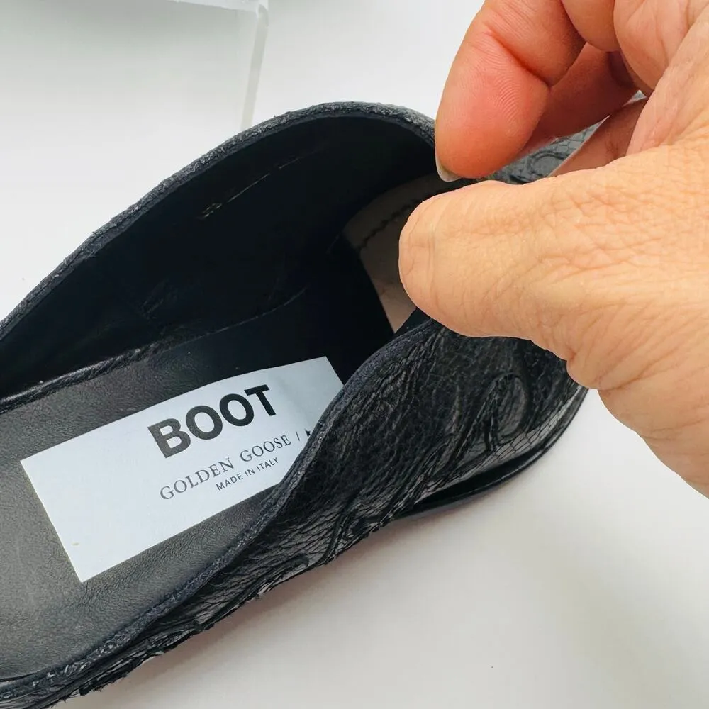 Golden Goose Santiago Western Black Mule Slip On Booties size 37 - Image 10