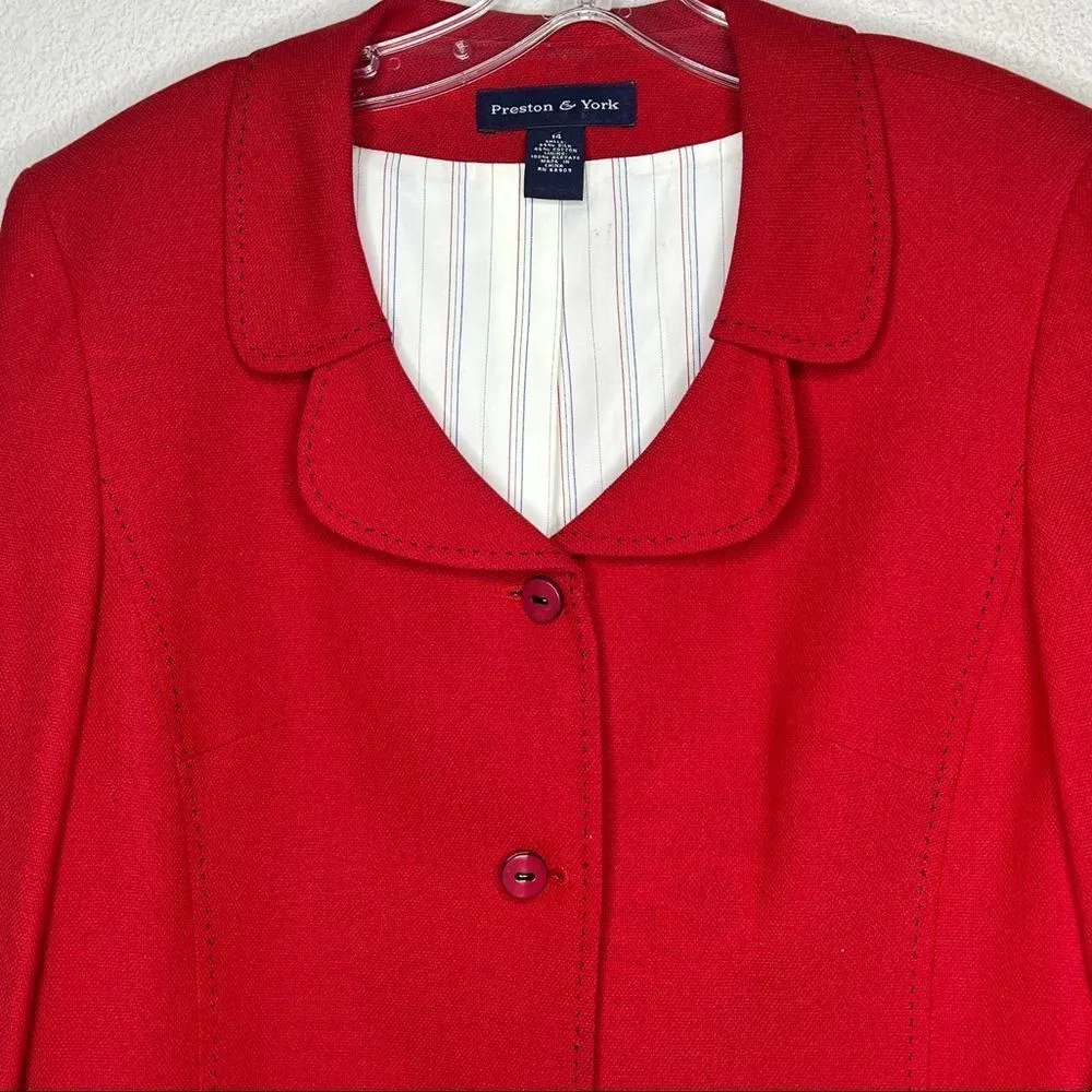 Vintage Preston & York Silk Blend Suit Jacket - Image 2